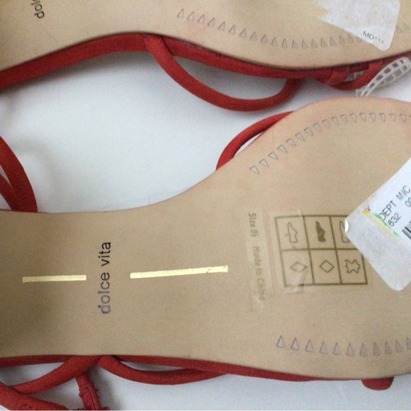 🆕DOLCE VITA ZAYLA HEELED WOODEN RED SANDALS (Sz 8.5) - Picture 15 of 16
